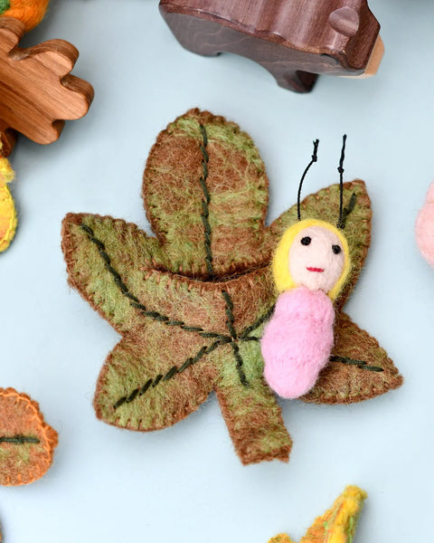 Felt Chestnut Leaf Baby - Where The Sidewalk Ends Toy Shop