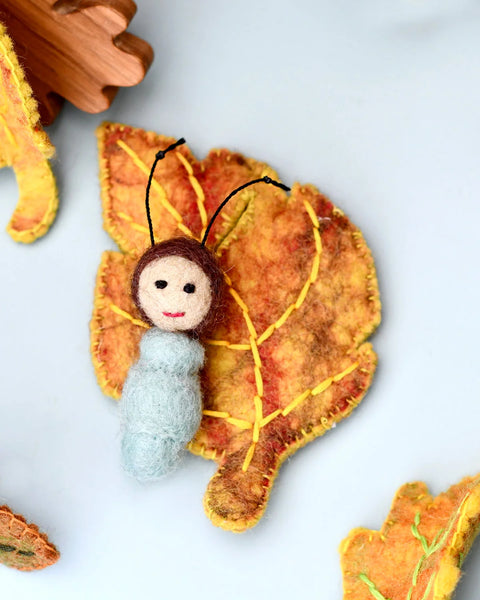 Felt Birch Leaf Baby - Where The Sidewalk Ends Toy Shop