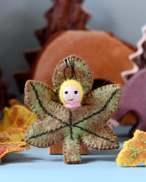 Felt Chestnut Leaf Baby - Where The Sidewalk Ends Toy Shop