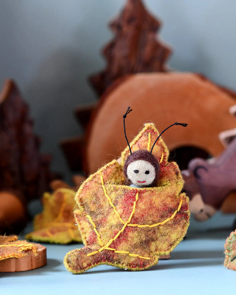 Felt Birch Leaf Baby - Where The Sidewalk Ends Toy Shop