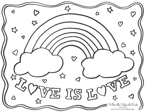 Love is Love Free Downloadable Coloring page by Lana's Shop
