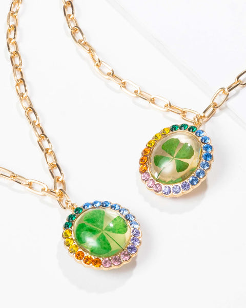 Lucky Streak REAL 4-Leaf Clover Necklace - Where The Sidewalk Ends Toy Shop
