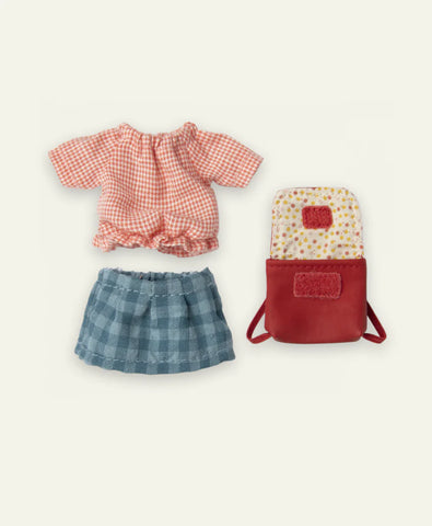 Clothes and Bag, Big Sister Mouse - Red - Where The Sidewalk Ends Toy Shop
