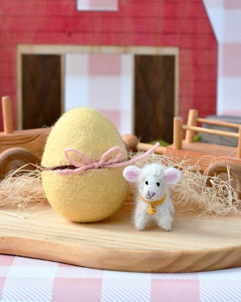 Felt Surprise Egg with Lamb Inside - Where The Sidewalk Ends Toy Shop
