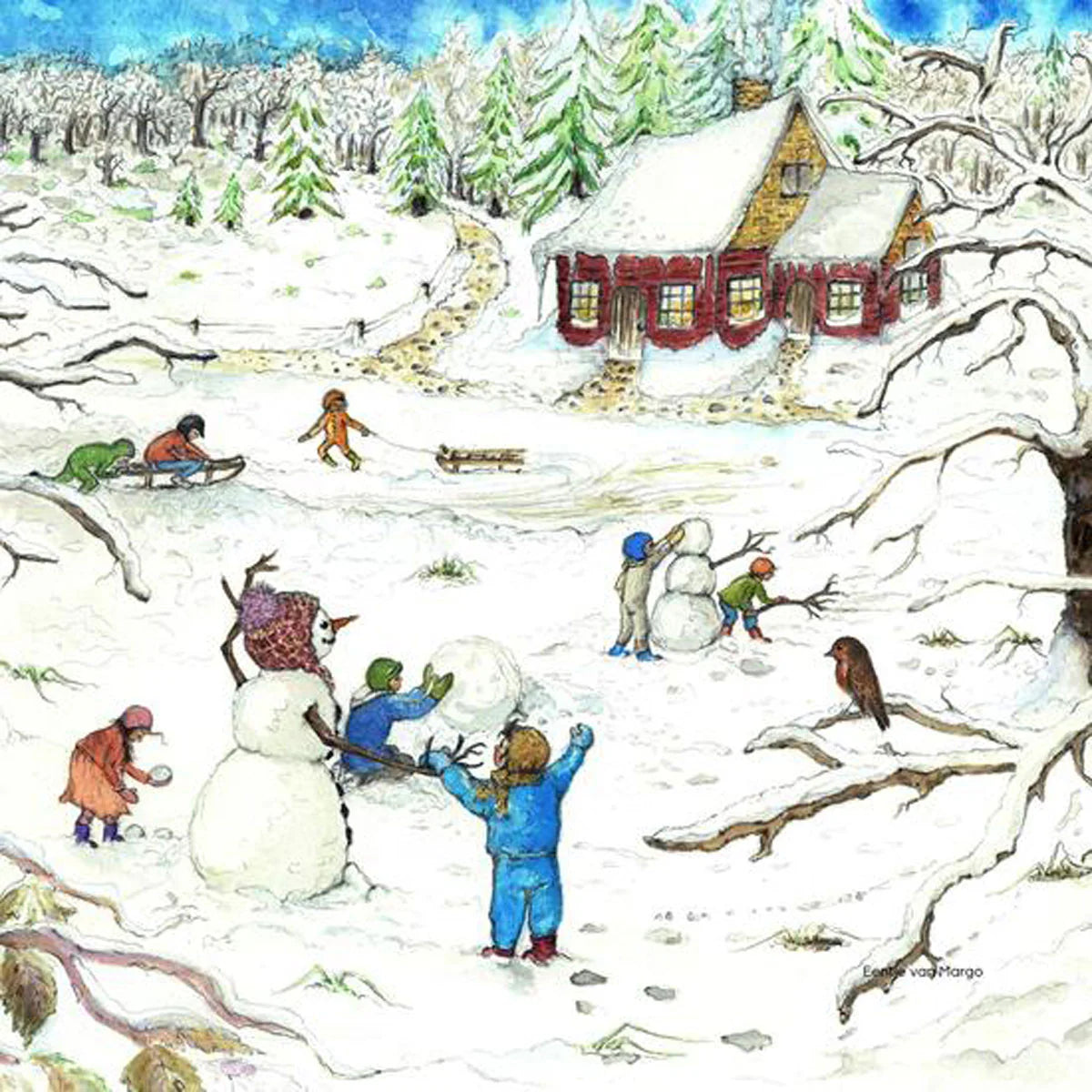 Eentje Van Margo silhouette - Red Cottage Winter