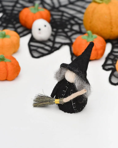 Felt Grand High Witch with Broom Peg Doll - Where The Sidewalk Ends Toy Shop