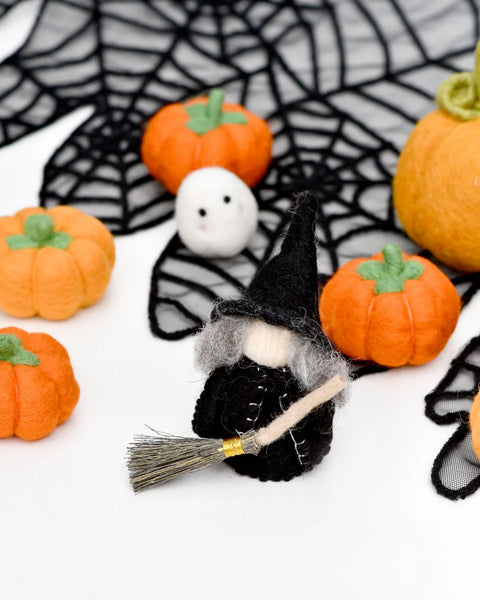 Felt Grand High Witch with Broom Peg Doll - Where The Sidewalk Ends Toy Shop