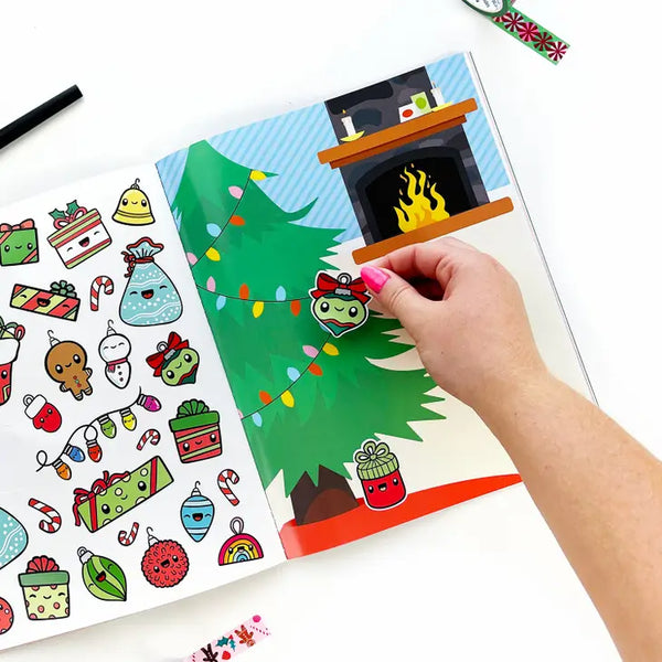 Draw-Along Christmas Sticker Book - Where The Sidewalk Ends Toy Shop