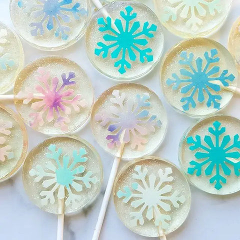 Pastel Snowflake Lollipops, Cotton Candy Flavor - Where The Sidewalk Ends Toy Shop