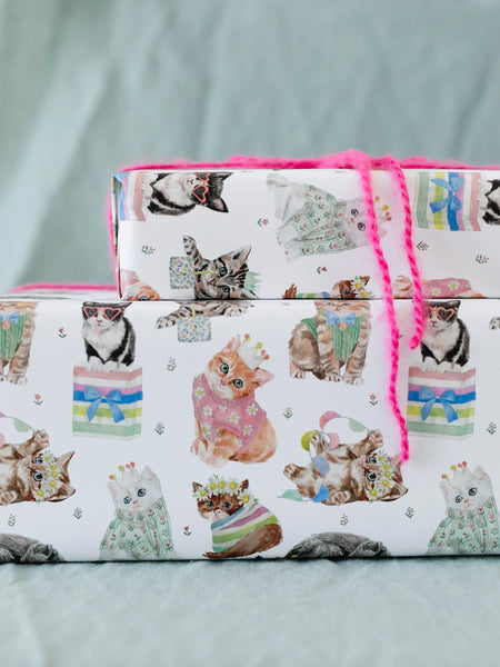 Birthday Cat Gift Wrap - Where The Sidewalk Ends Toy Shop