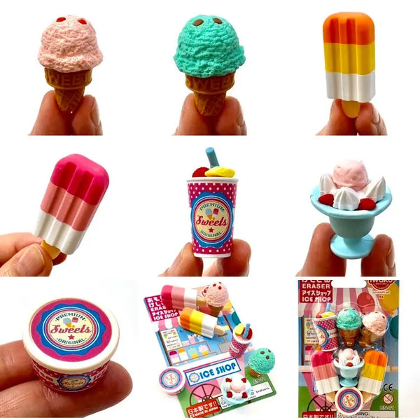 Iwako Ice Cream Shop Eraser Card - Where The Sidewalk Ends Toy Shop