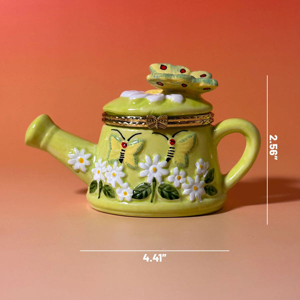 Butterfly Watering Can Hand Painted Trinket Box - Where The Sidewalk Ends Toy Shop