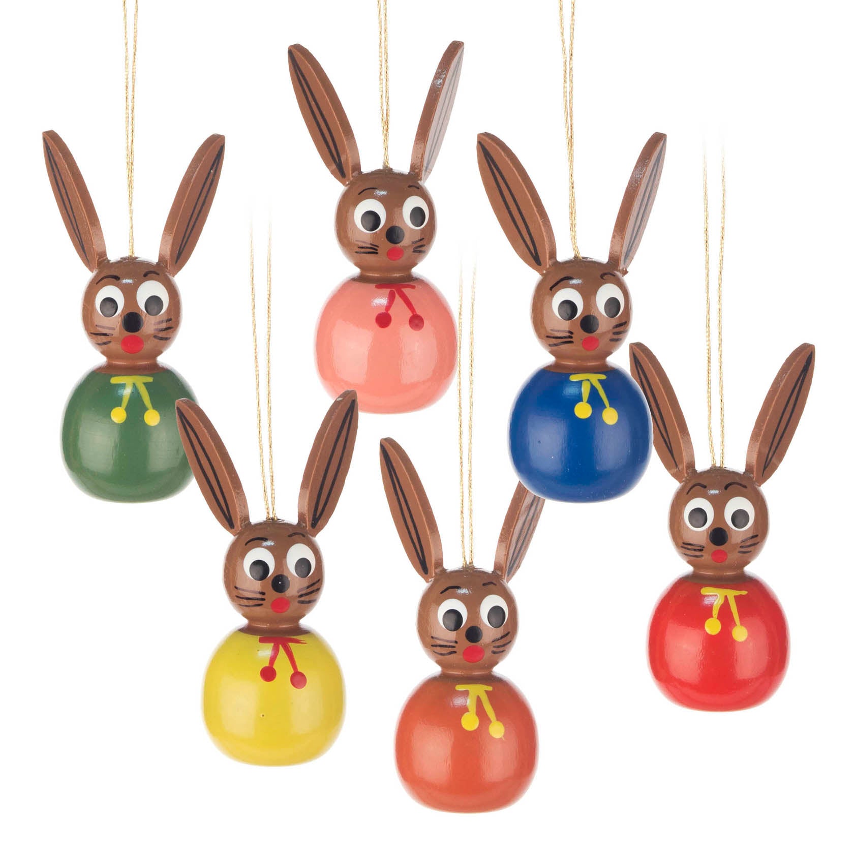 Wooden Rabbit Ornaments - Where The Sidewalk Ends Toy Shop