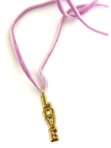 Love" Velvet Charm Necklace