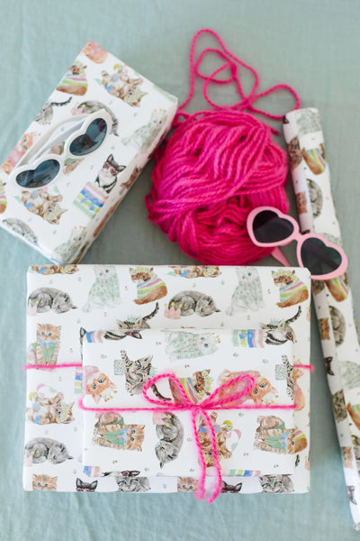 Birthday Cat Gift Wrap - Where The Sidewalk Ends Toy Shop