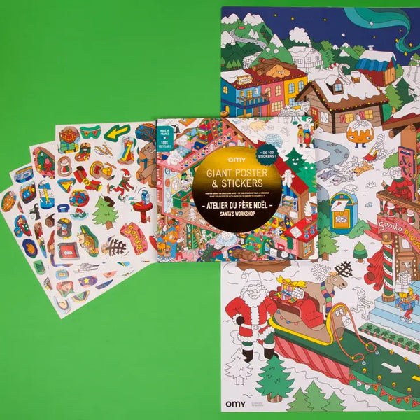 Christmas Factory Poster & Stickers - Where The Sidewalk Ends Toy Shop