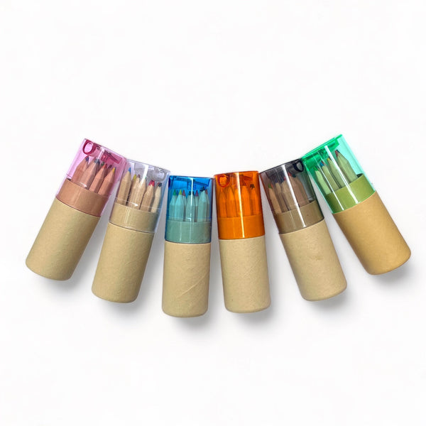 Mini Travel Colored Pencils with Built in Sharpener- Colors Vary