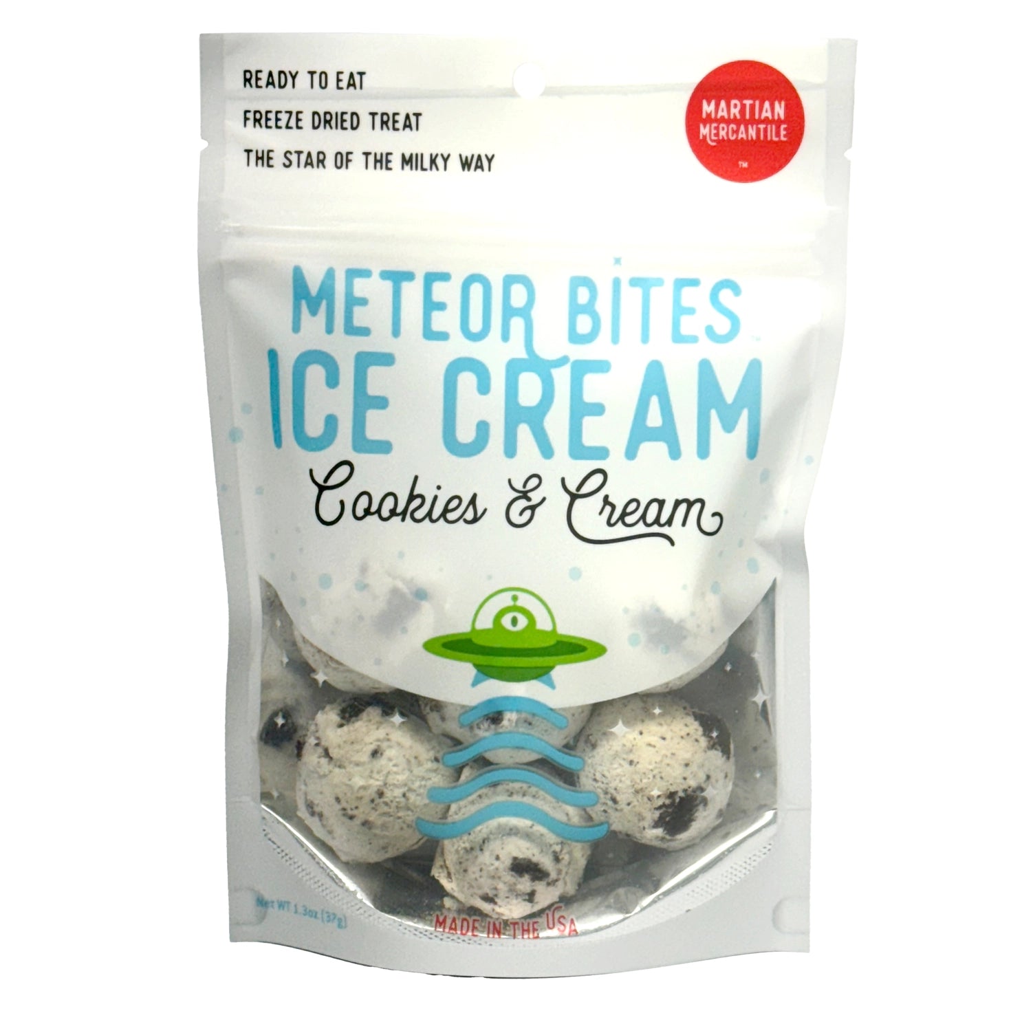 Meteor Bites Freeze Dried Ice Cream: Cookies & Cream - Where The Sidewalk Ends Toy Shop