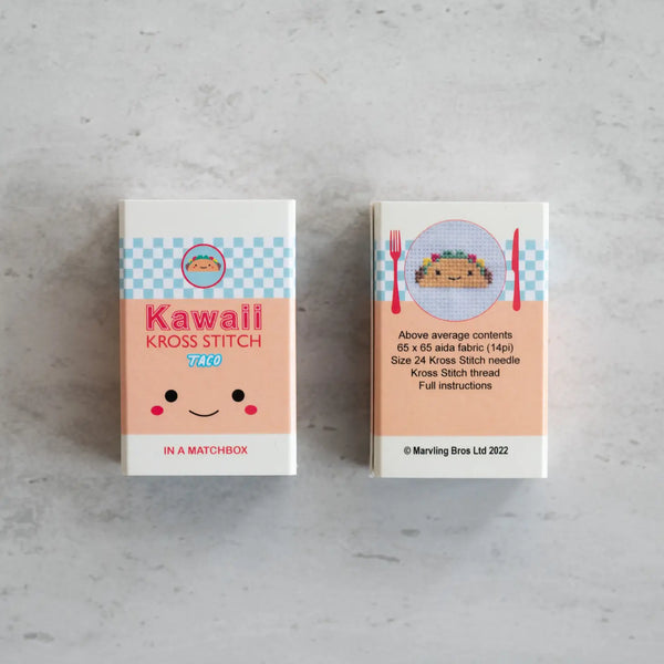 Kawaii Taco Mini Cross Stitch Kit - Where The Sidewalk Ends Toy Shop