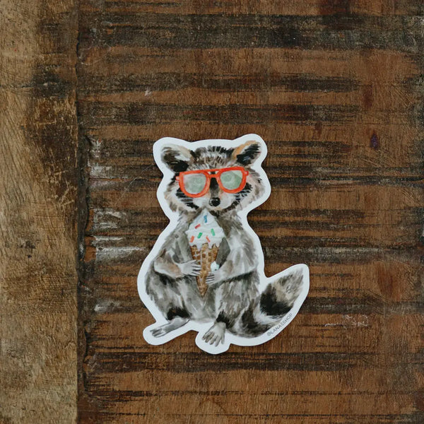 Raccoon with Ice Cream Sticker - Where The Sidewalk Ends Toy Shop