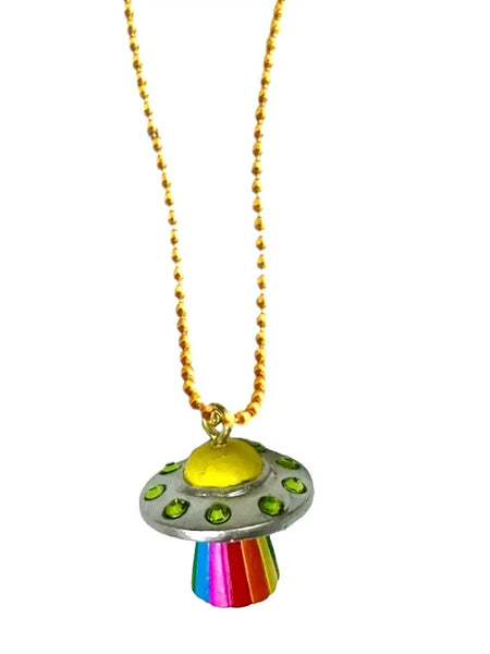 Glow in the Dark Ufo Necklace - Where The Sidewalk Ends Toy Shop