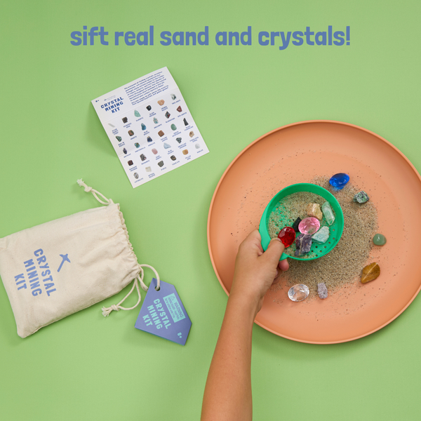 Crystal Mining Kit - Sift Real Sand and Crystals! - Where The Sidewalk Ends Toy Shop