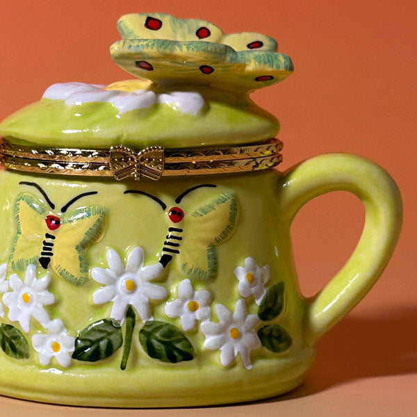Butterfly Watering Can Hand Painted Trinket Box - Where The Sidewalk Ends Toy Shop