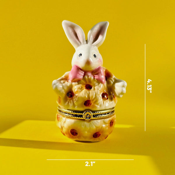 Smiling Bunny Hand Painted Trinket Box - Where The Sidewalk Ends Toy Shop