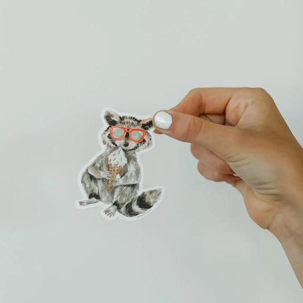 Raccoon with Ice Cream Sticker - Where The Sidewalk Ends Toy Shop