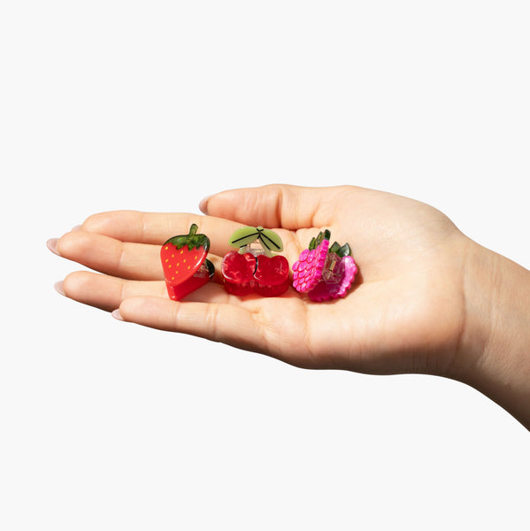 Micro Berry Basket Hair Claw Clip Set