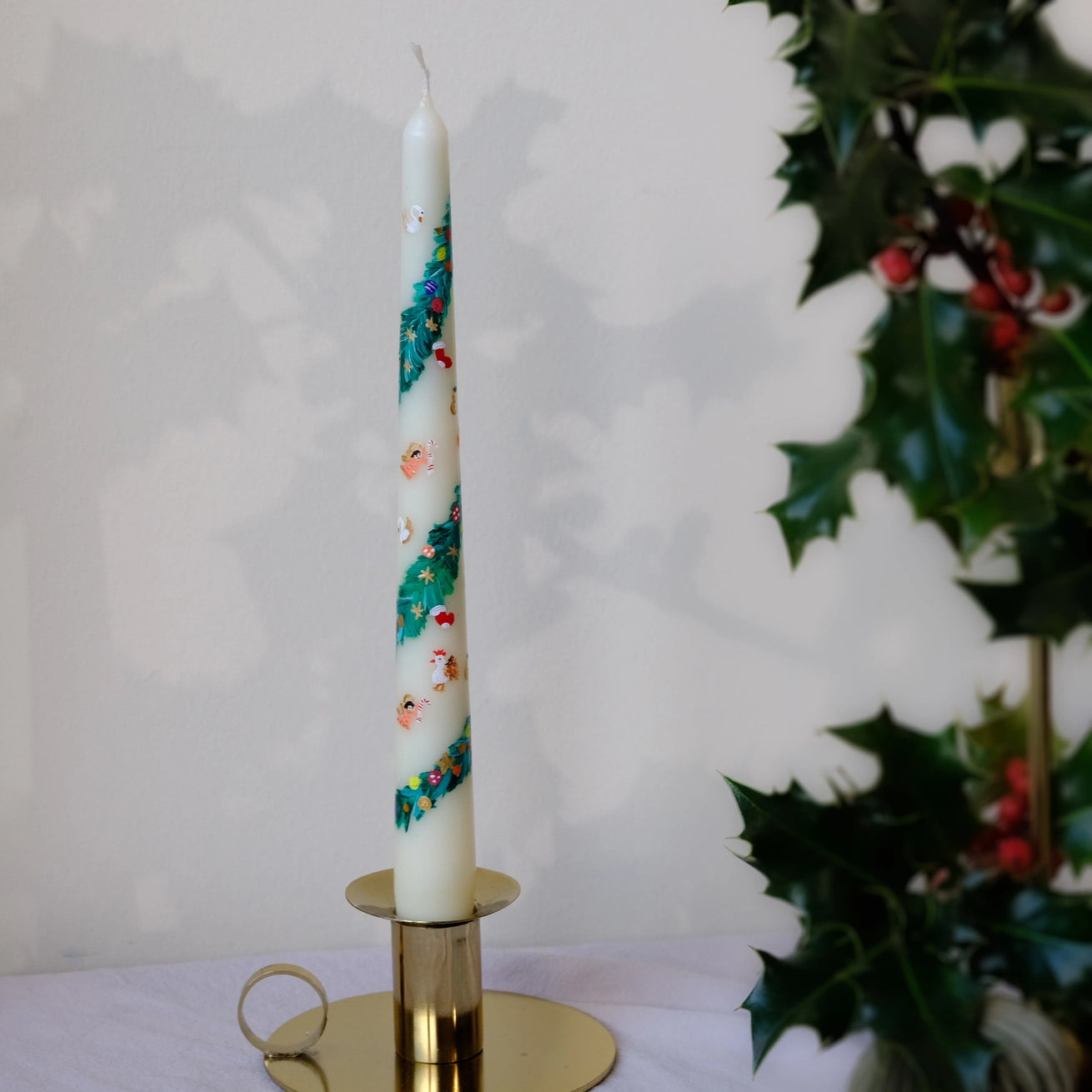 Christmas Hand Painted Candle