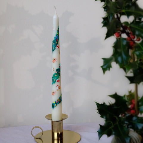Christmas Hand Painted Candle