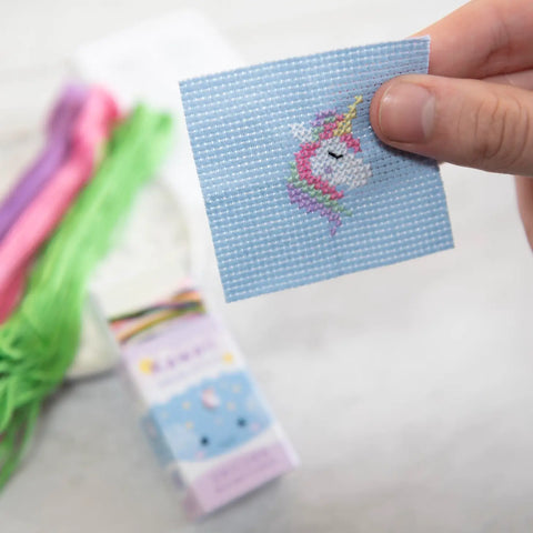 Kawaii Unicorn Mini Cross Stitch Kit - Where The Sidewalk Ends Toy Shop