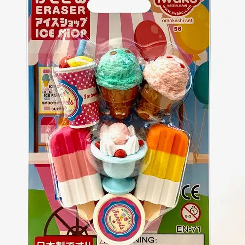 Iwako Ice Cream Shop Eraser Card - Where The Sidewalk Ends Toy Shop