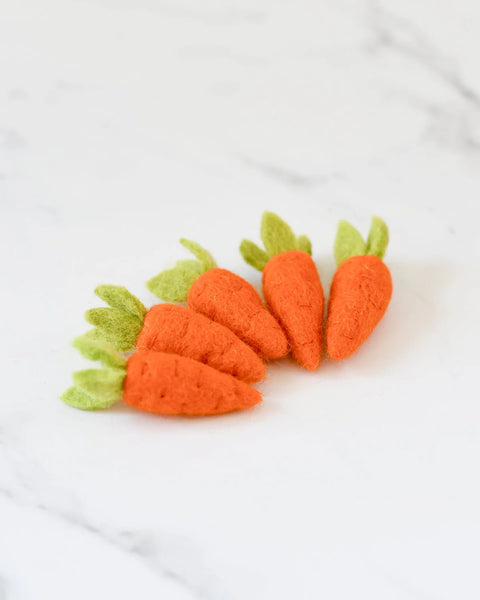 Felt Carrots - 5 Orange Carrots - Where The Sidewalk Ends Toy Shop