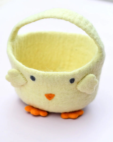 Felt Easter Egg Hunt Basket (Yellow Chick) - Where The Sidewalk Ends Toy Shop