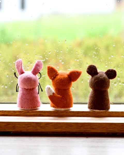 Woodlands Peg Dolls Set - Bear, Rabbit and Fox - Where The Sidewalk Ends Toy Shop
