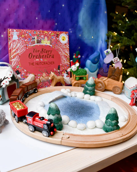 Felt Round Snow Ice Rink Play Mat Playscape - Where The Sidewalk Ends Toy Shop