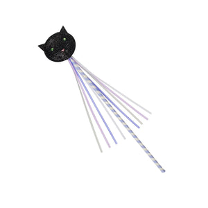 Stripy Black Cat Wand - Where The Sidewalk Ends Toy Shop