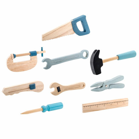 Robin Toy Tool Set, Blue, Beech - Where The Sidewalk Ends Toy Shop