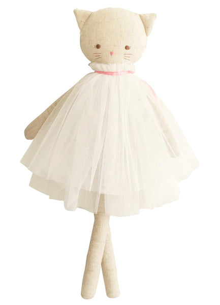 Aurelie Linen Cat Doll 48cm Ivory - Where The Sidewalk Ends Toy Shop