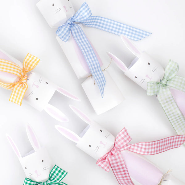 Gingham Bow Bunny Crackers - Where The Sidewalk Ends Toy Shop