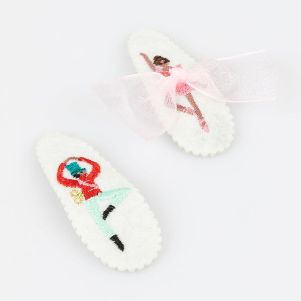 Embroidered Nutcracker Hair Clips