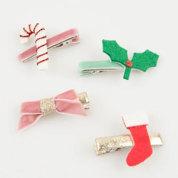Christmas Icon Hair Clips (x 8) - Where The Sidewalk Ends Toy Shop