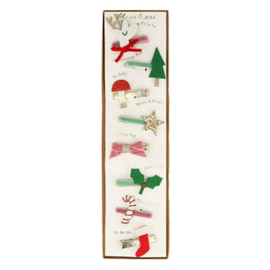 Christmas Icon Hair Clips (x 8) - Where The Sidewalk Ends Toy Shop