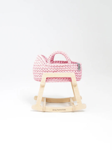 Mini Doll Moses Basket w/Rocking Stand - Where The Sidewalk Ends Toy Shop
