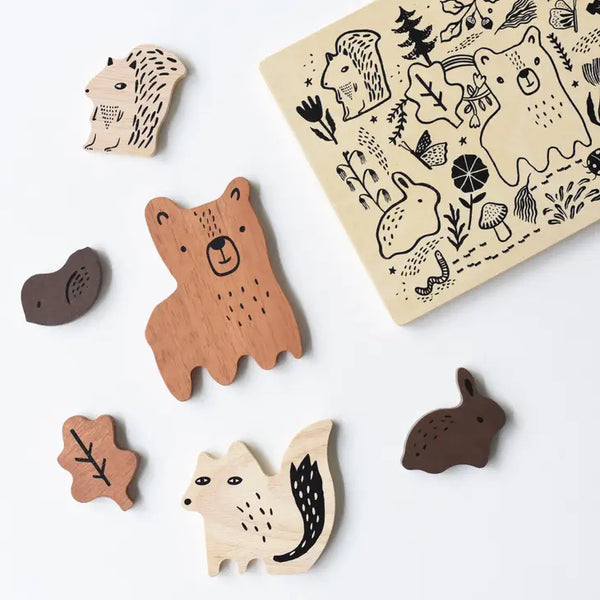 Wooden Tray Puzzle - Woodland Animals - Where The Sidewalk Ends Toy Shop