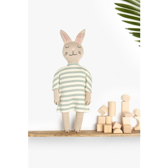 Organic Cotton Knitted Bunny Doll - Where The Sidewalk Ends Toy Shop