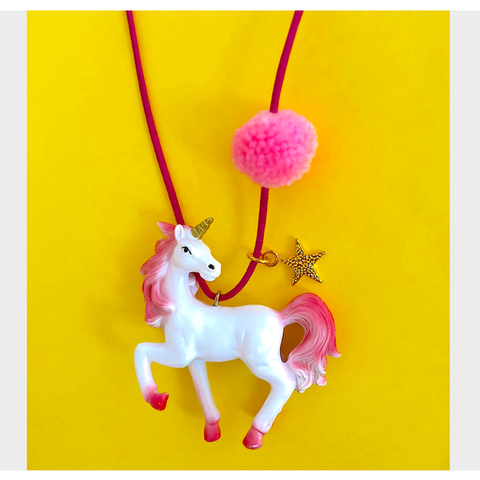 Rebel the Pink Unicorn Necklace - Where The Sidewalk Ends Toy Shop