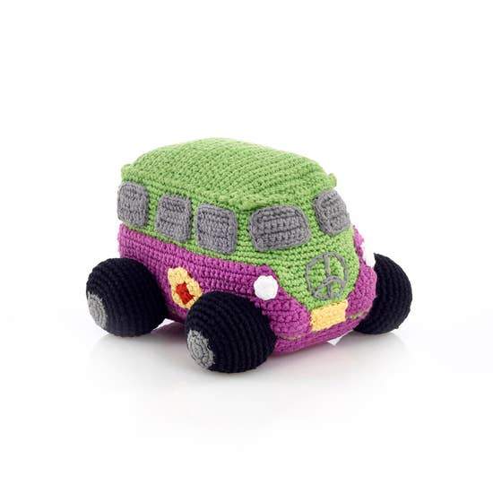 Mulberry Peace Campervan Rattle - Where The Sidewalk Ends Toy Shop